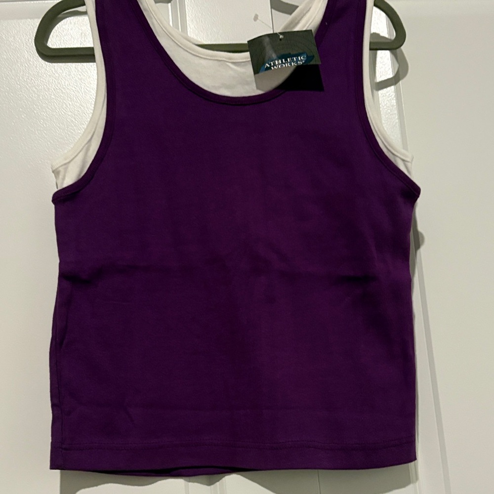 Athletic Works Purple Tank with White Trim